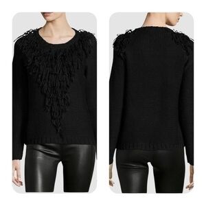 Antik Batik Aynna Fringe-Trim Sweater in  Black